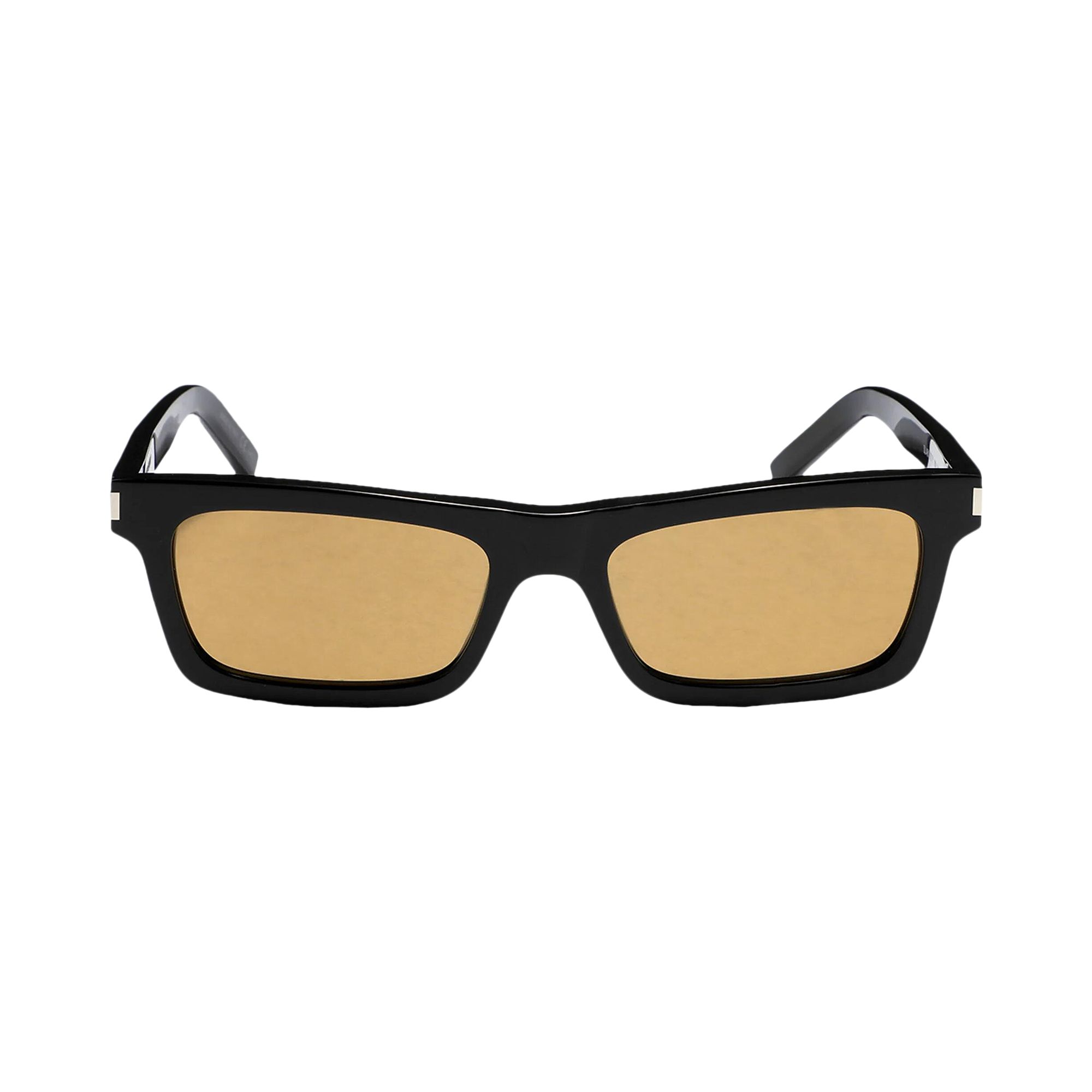 Pre-owned Saint Laurent Square Sunglasses 'black/yellow' | Women's Size Onesize
