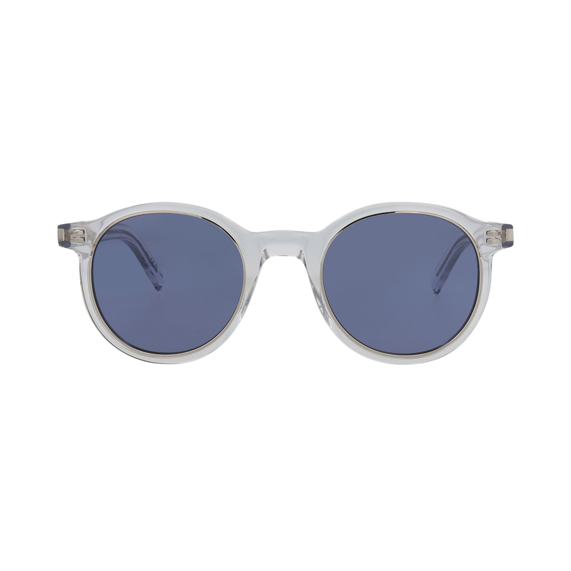Pre-owned Saint Laurent Round Frame Sunglasses 'crystal/blue' | Men's Size Onesize