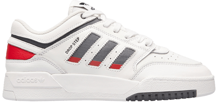 Adidas Drop Step Low White Grey Scarlet