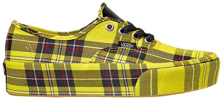 Vans Authentic Platform Patent Plaid   Lemon Chrome