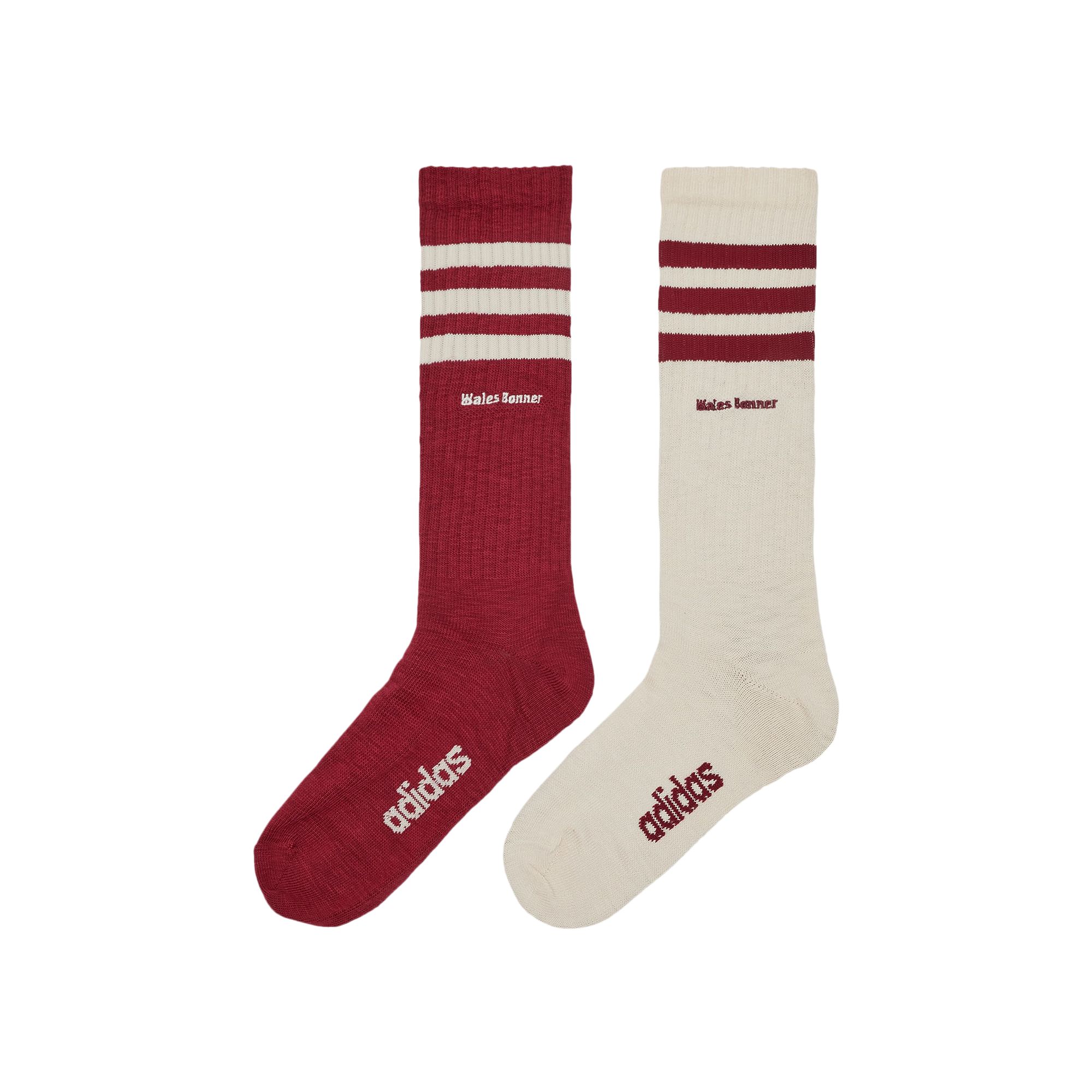Pre-owned Adidas Originals Adidas X Wales Bonner 3s Sock 'wonder White/collegiate Burgundy'