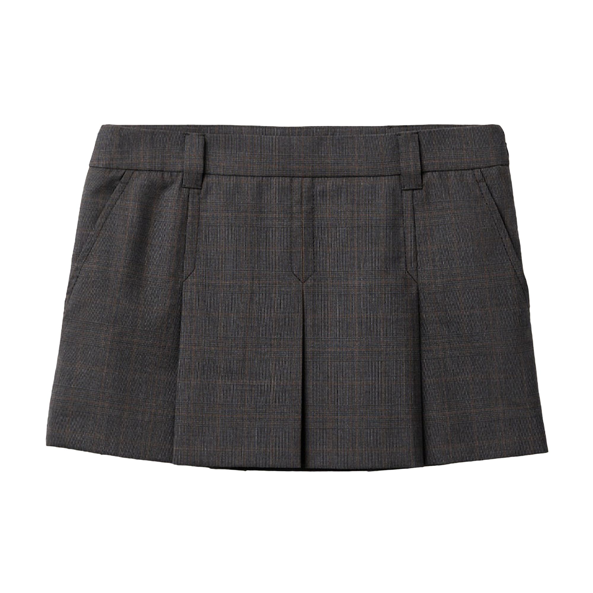 Pre-owned Miu Miu Tartan Print Mini Skirt 'slate Grey' | Women's Size 38