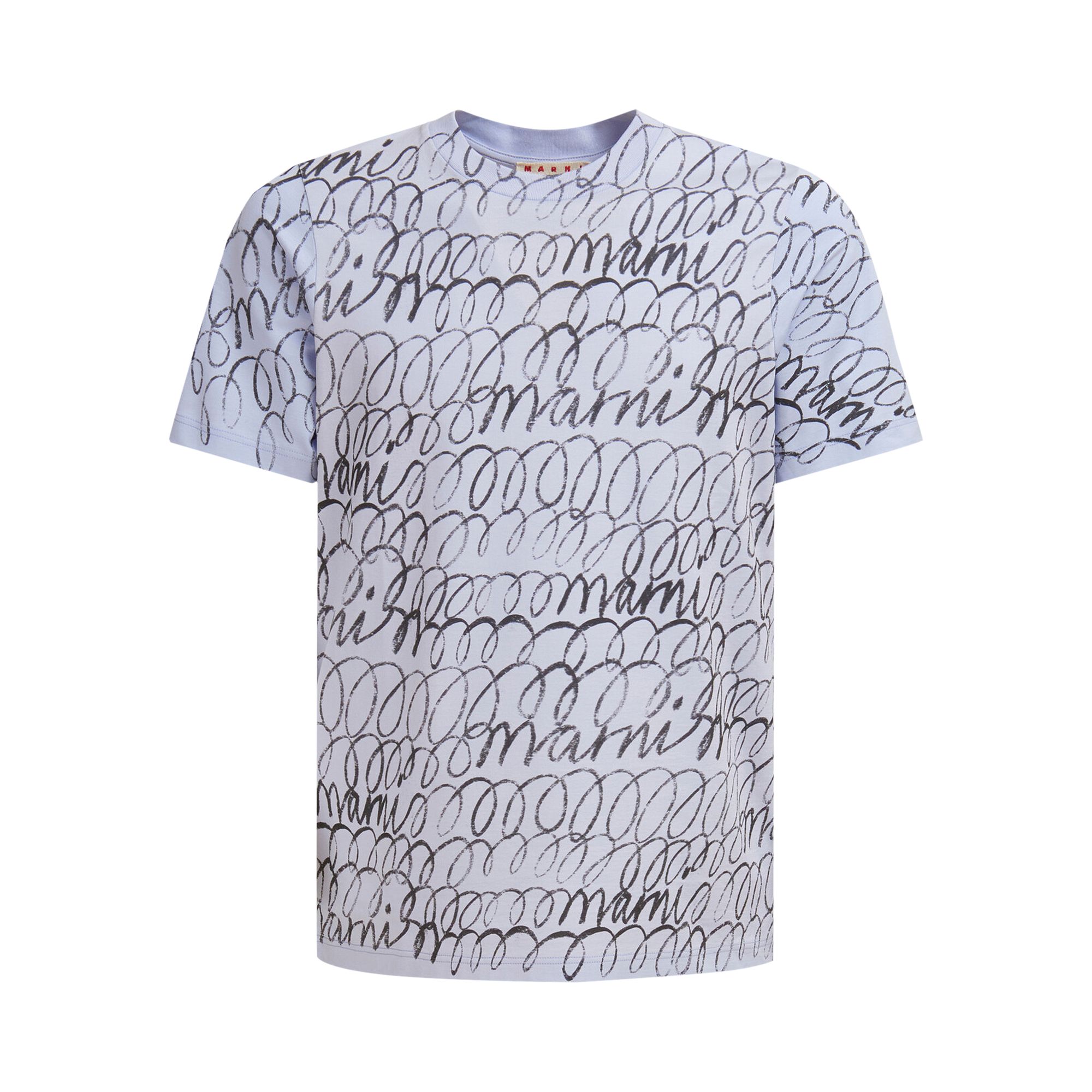 Pre-owned Marni Scribble Motif T-shirt 'illusion Blue' | Men's Size 54