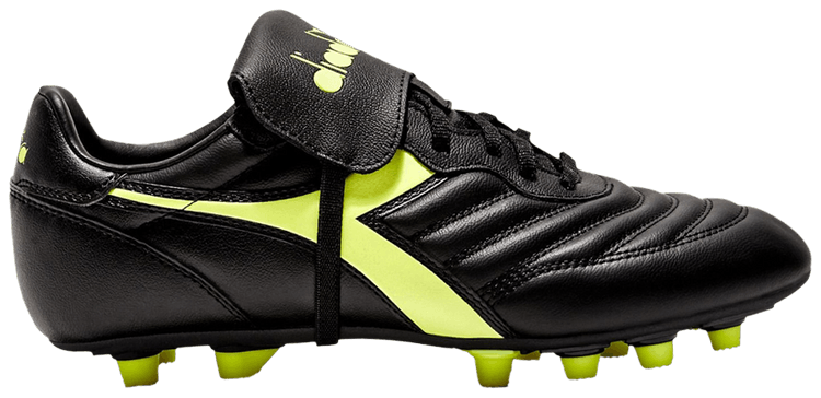 Diadora Brasil LT T MDPU FG Black Fluo Yellow