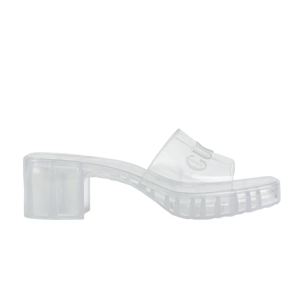 Pre-owned Gucci Wmns 60mm Slide Sandal 'transparent' | White | Women's Size 6