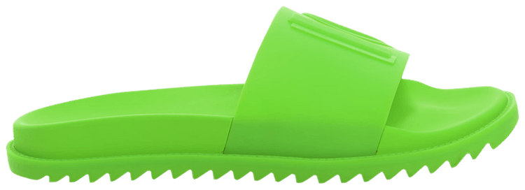 Fendi Rubber Layered Logo Slides Green