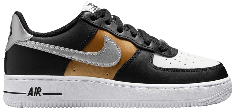 Nike air force gold and black deals