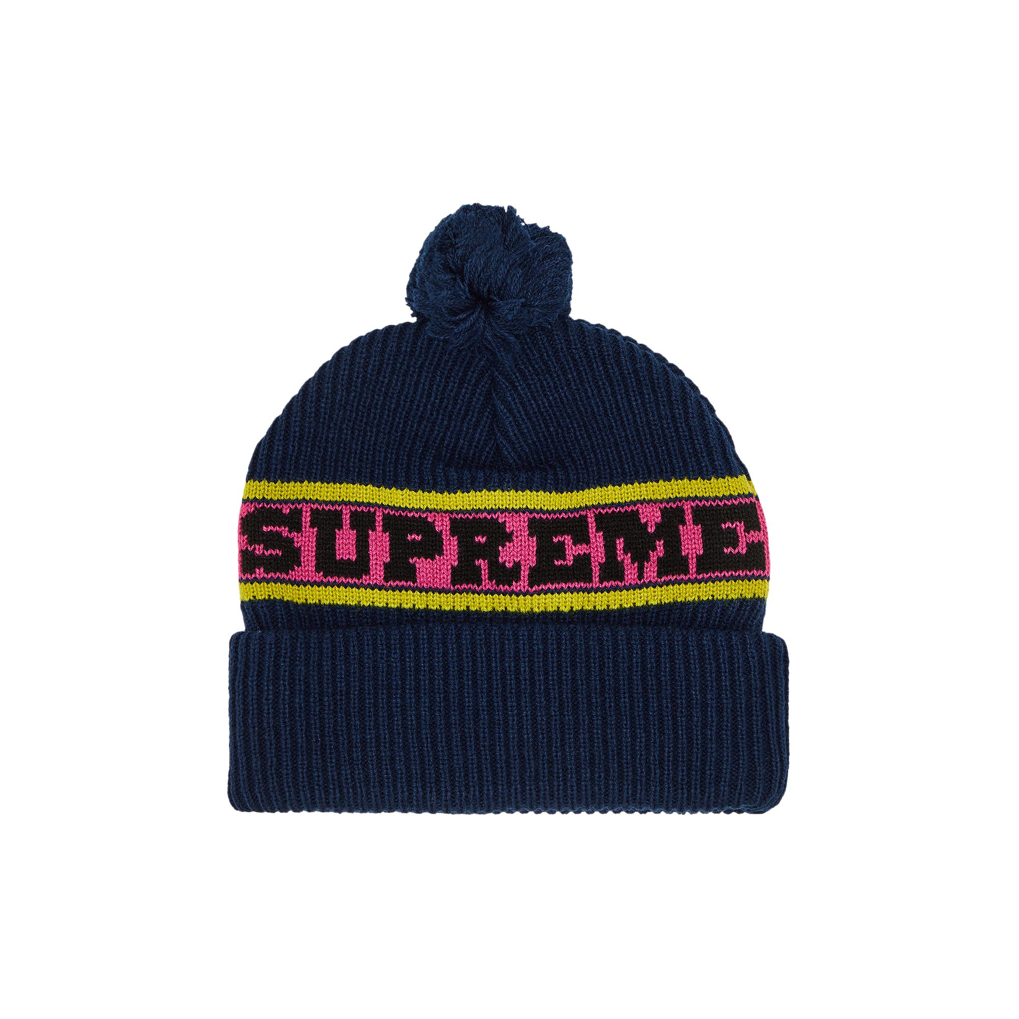 Pre-owned Supreme Big Stripe Beanie 'navy'
