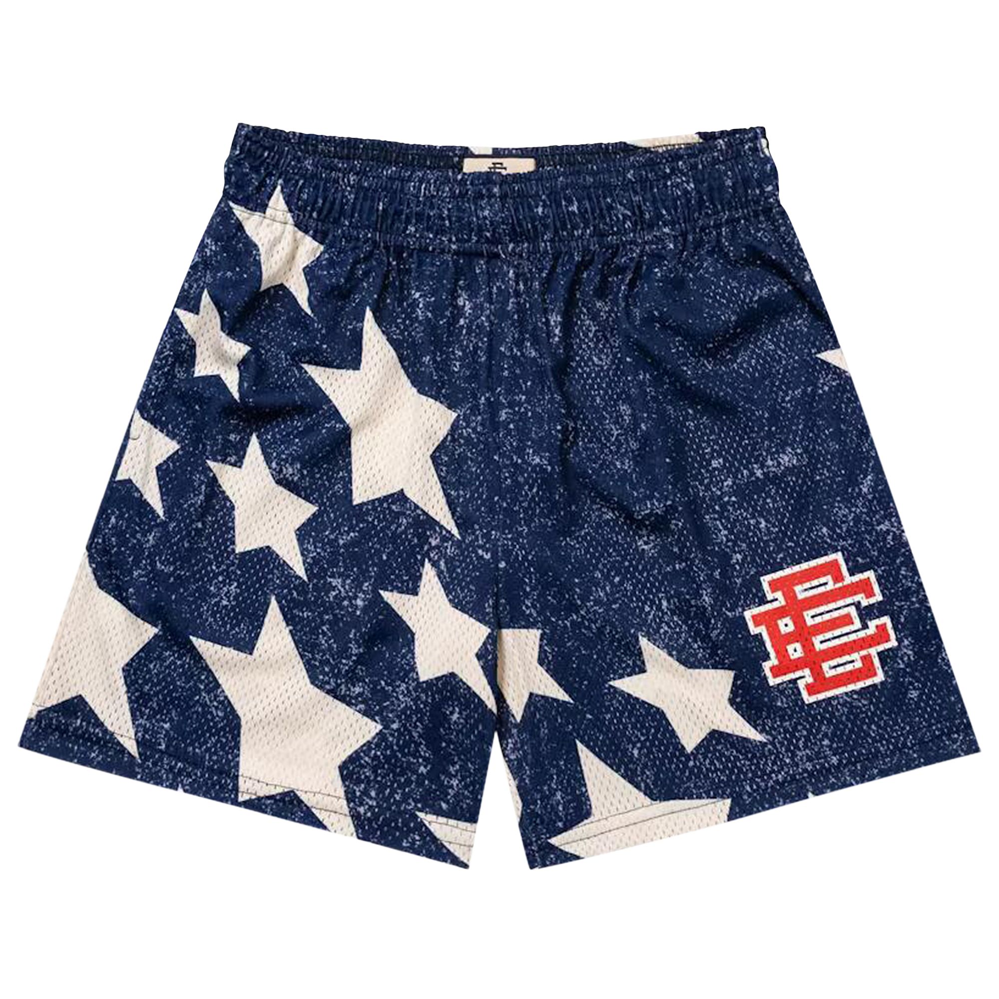 Pre-owned Eric Emanuel Ee Basic Short 'denim Stars' | Blue | Men's Size M