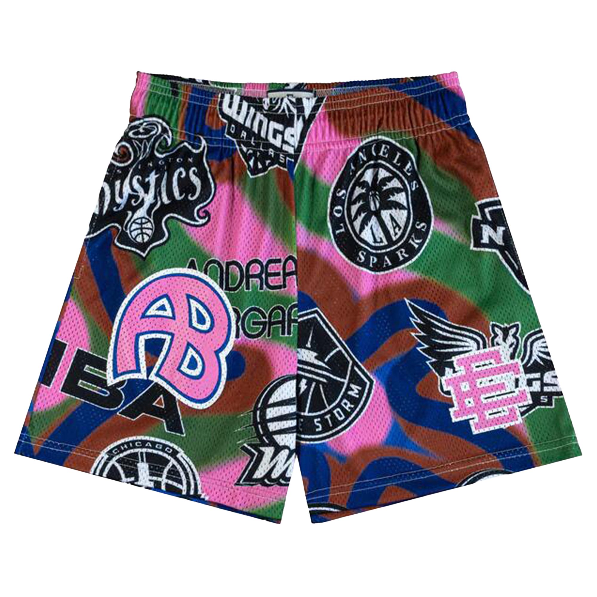 Pre-owned Eric Emanuel Ee Basic Short 'green/pink' | Men's Size M