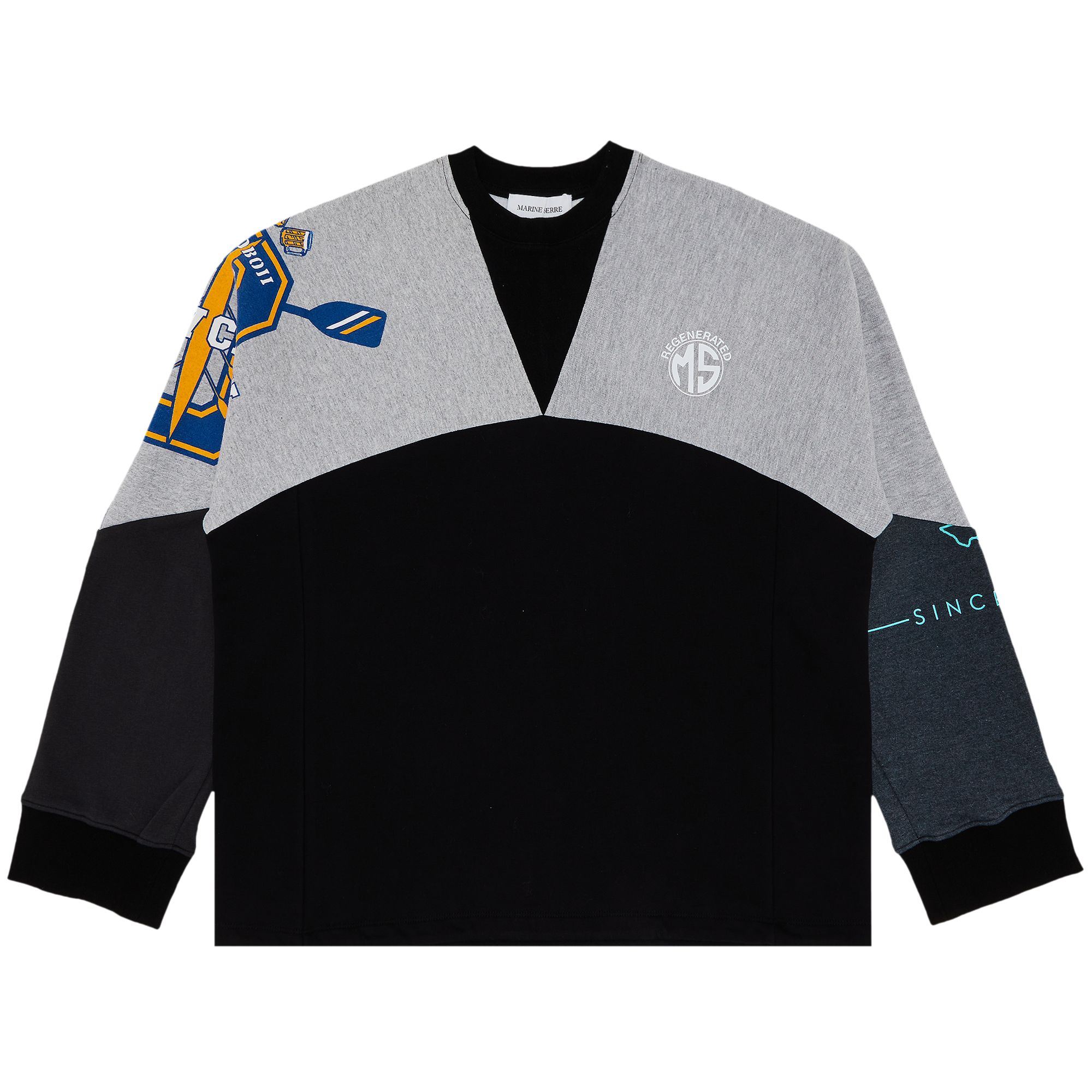 Pre-owned Marine Serre Upcycled Graphic Sweatshirt 'magnet' | Grey | Men's Size L