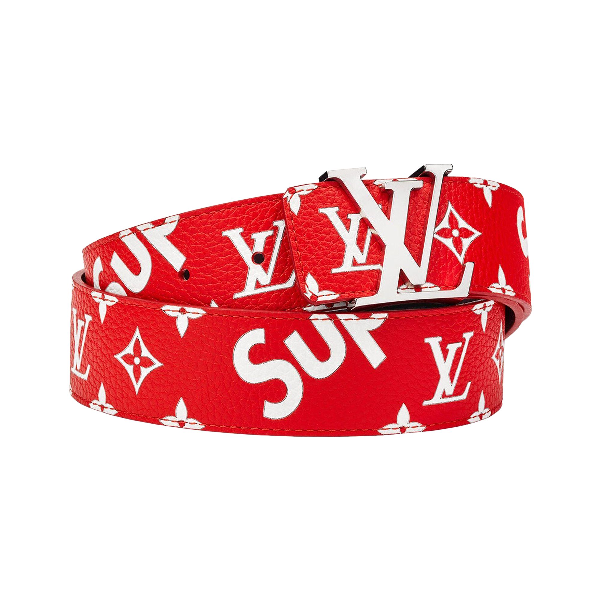 Pre-owned Louis Vuitton X Supreme Initiales Belt 'red' | Men's Size 85