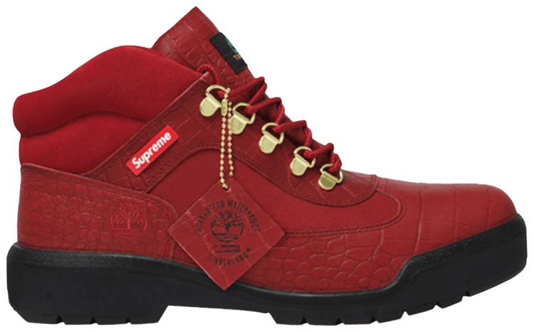 Supreme x Timberland Field Boot Croc Pack   Red