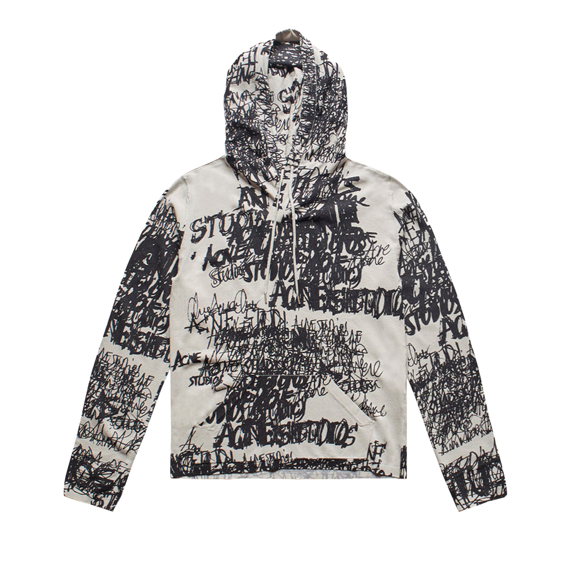Pre-owned Acne Studios Hooded Printed Top 'grey' | Men's Size Xl