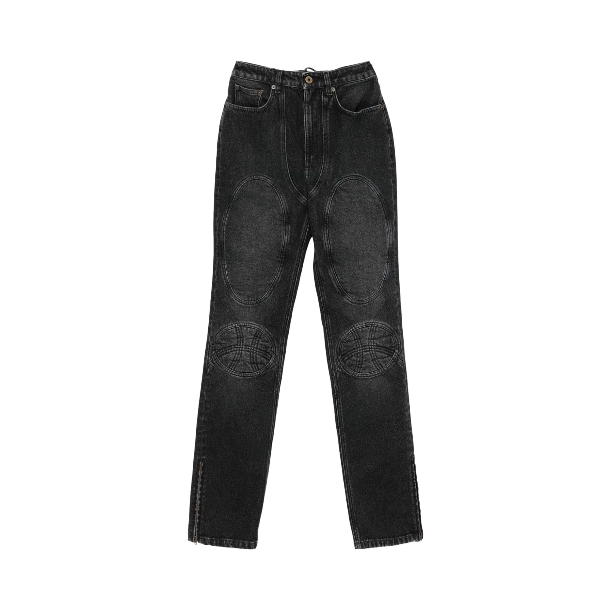 Pre-owned Jean Paul Gaultier Lacing And Knee Detail Denim Jeans 'black' | Men's Size 30