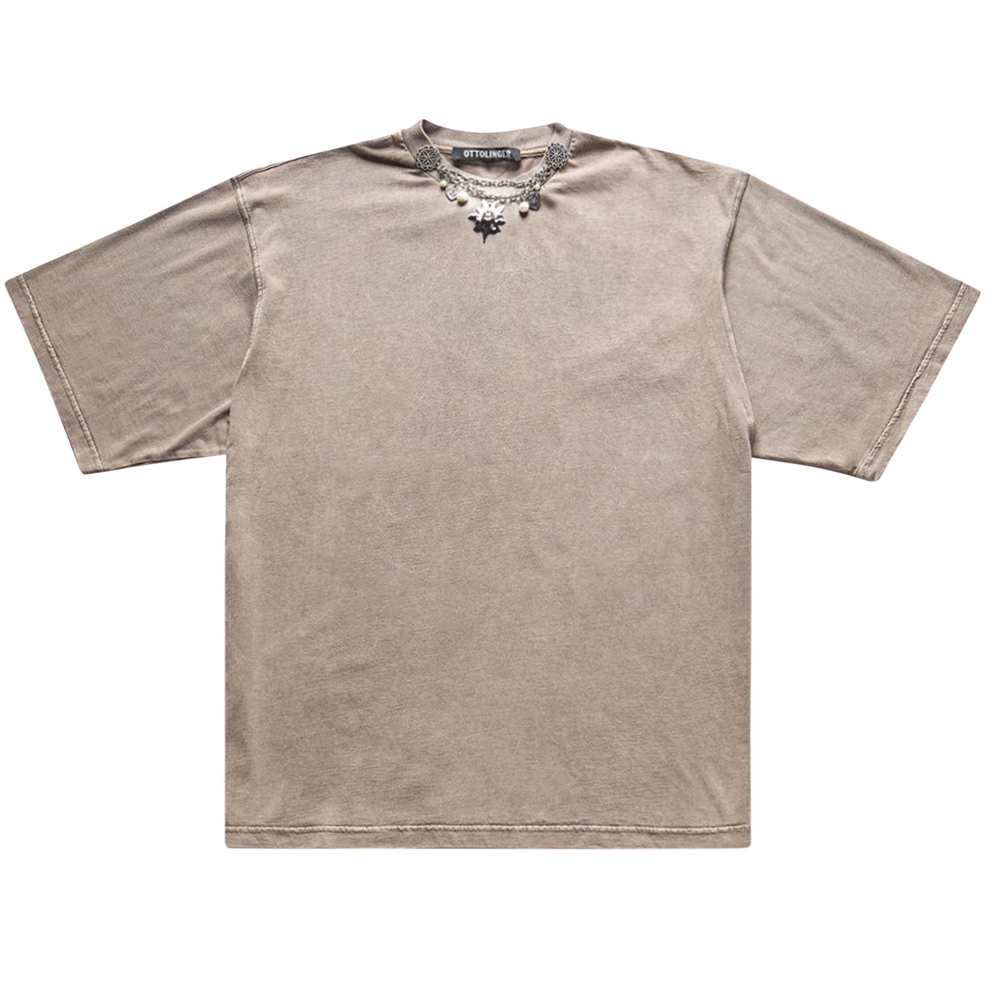 Pre-owned Ottolinger Knitted Classic Logo T-shirt With Charm 'brown'