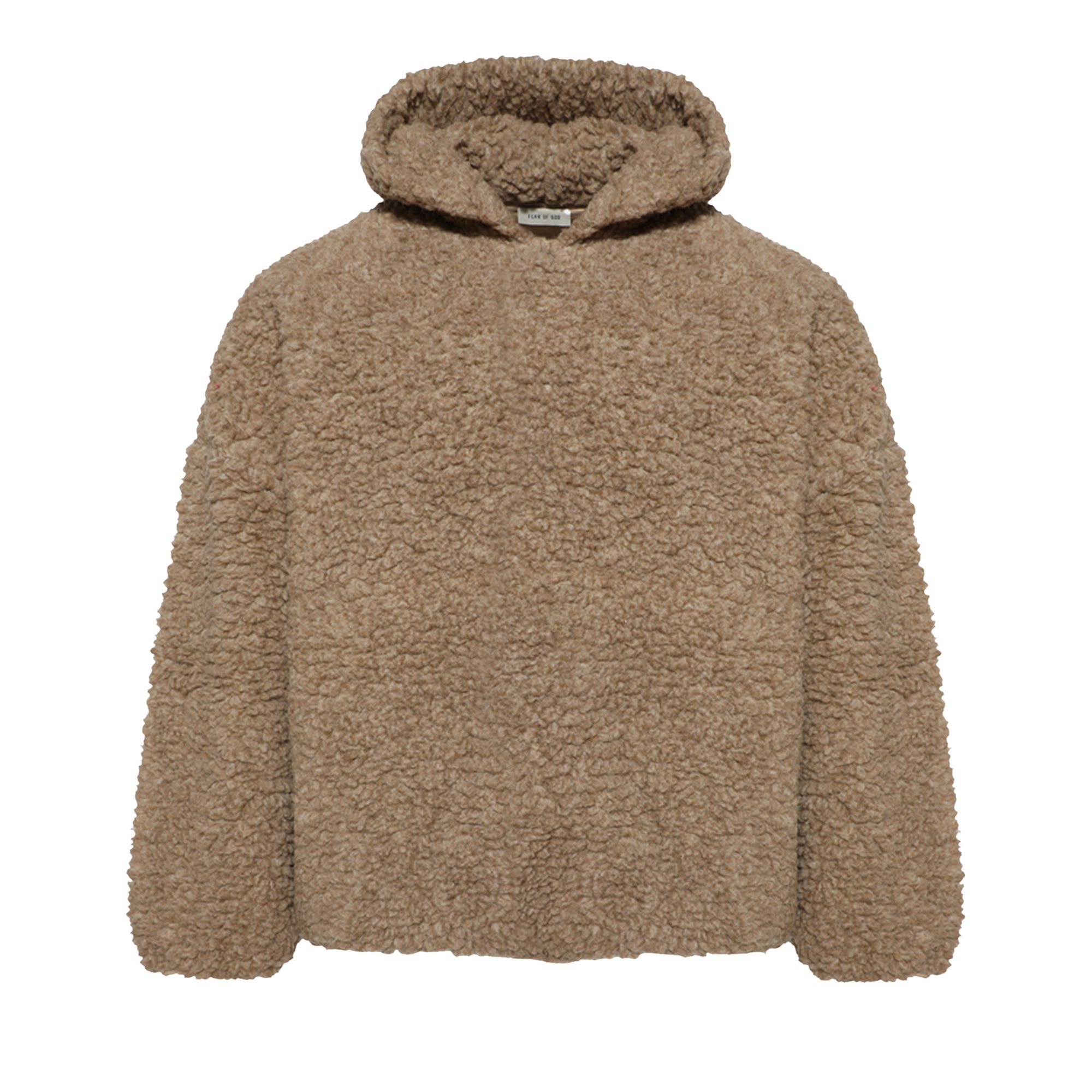 Pre-owned Fear Of God Polar Fleece Hoodie 'dune' | Tan | Men's Size L