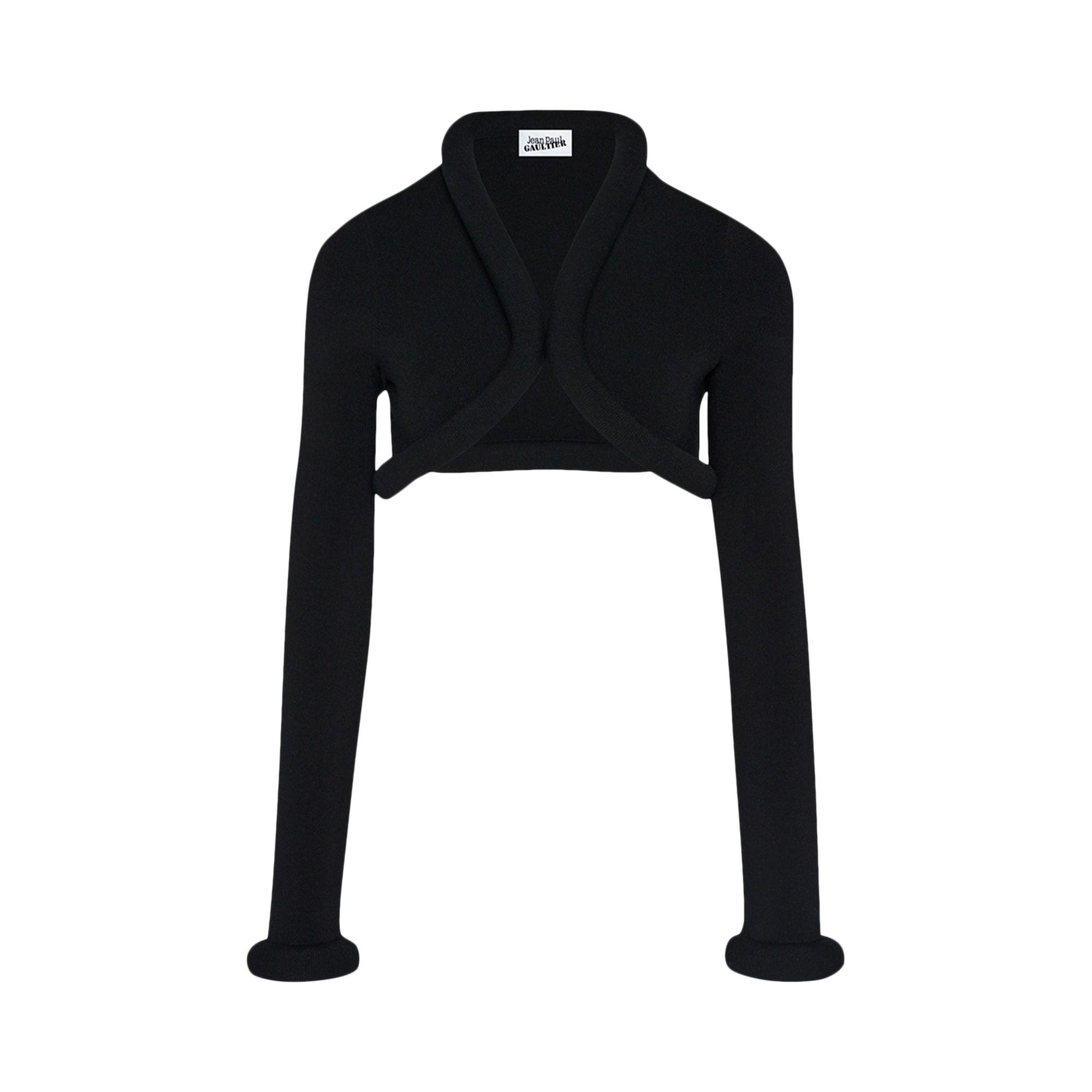 Pre-owned Jean Paul Gaultier Foam Detail Cropped Cardigan 'black'