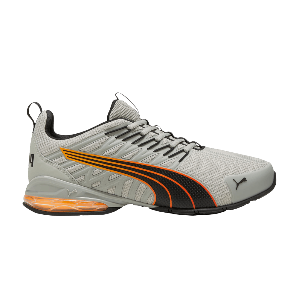 grey and orange puma shoes