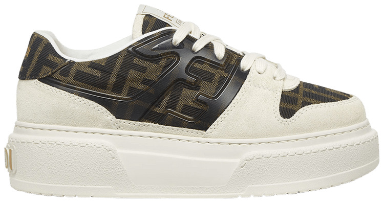 Fendi Wmns Match Platform FF Motif   White Brown