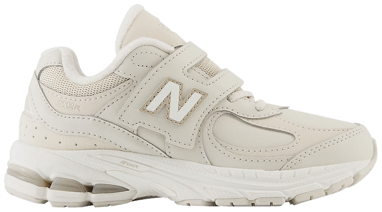 New Balance 2002R Hook  Loop Little Kid Beige Fleece Lined