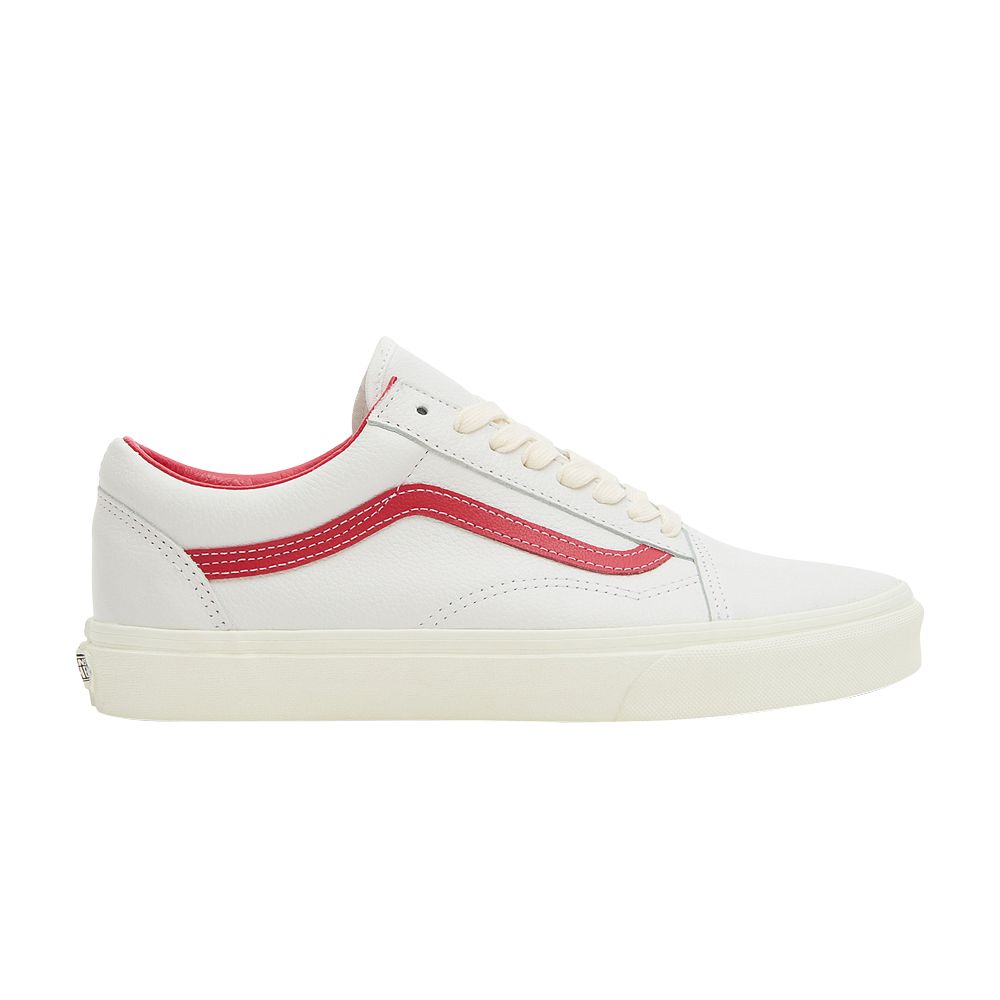 Old Skool 'Vintage Leather - Blanc De Blanc Red' - VN000CP5BDU