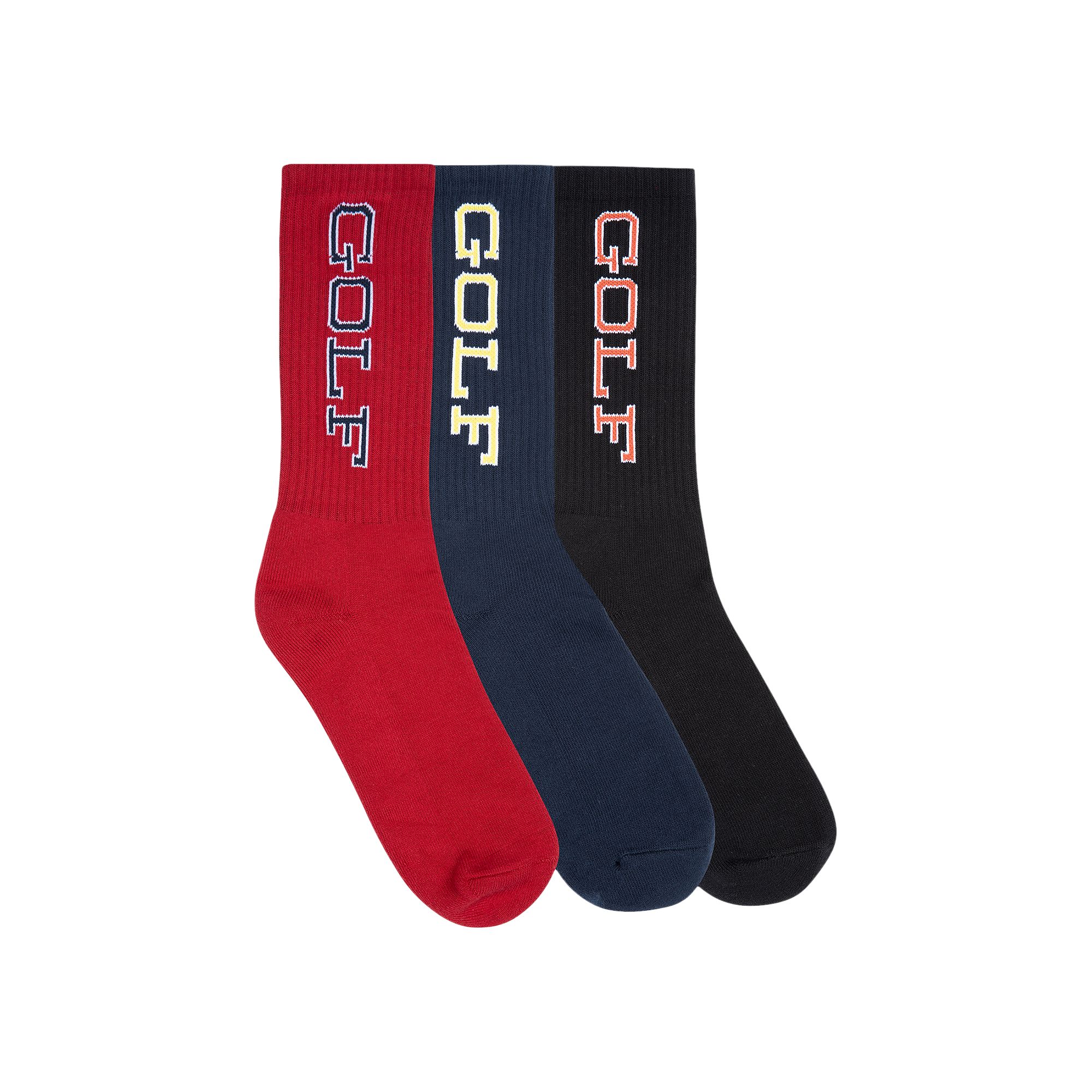 Pre-owned Golf Wang 3pk State Socks | Multi-color | Men's Size Onesize