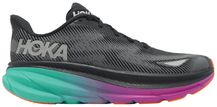 HOKA Clifton 9 GORE TEX Black Electric Aqua