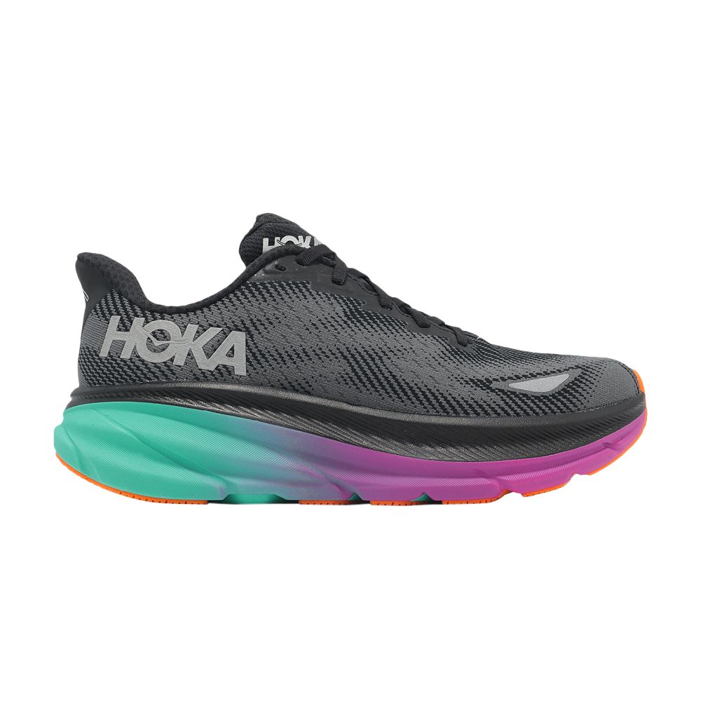 HOKA Wmns Clifton 9 GORE-TEX 'Black Electric Aqua' | Women's Size 10.5 - 1141490-FBCQ