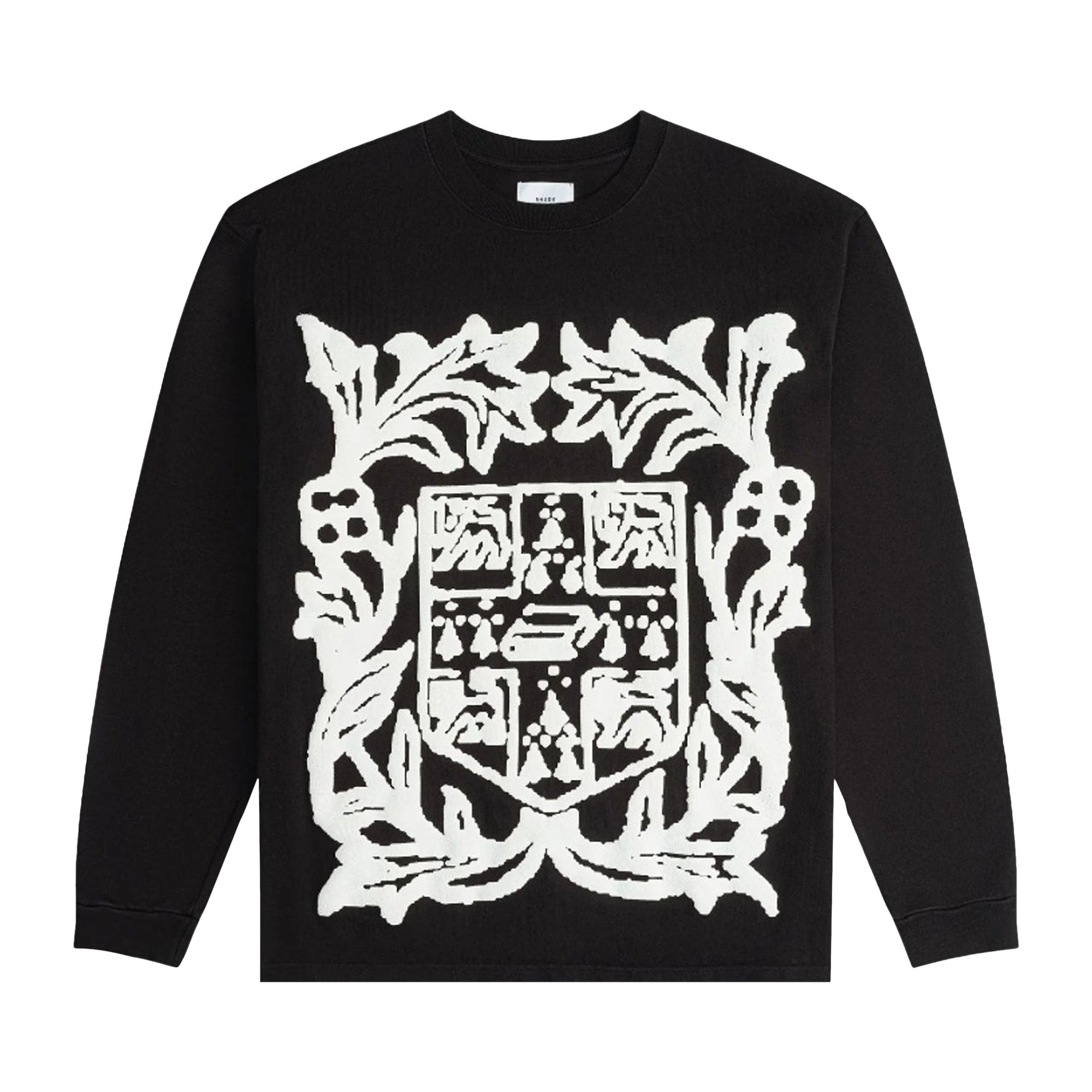 Pre-owned Rhude Veritas Crest Long-sleeve T-shirt 'white/black' | Men's Size Xl