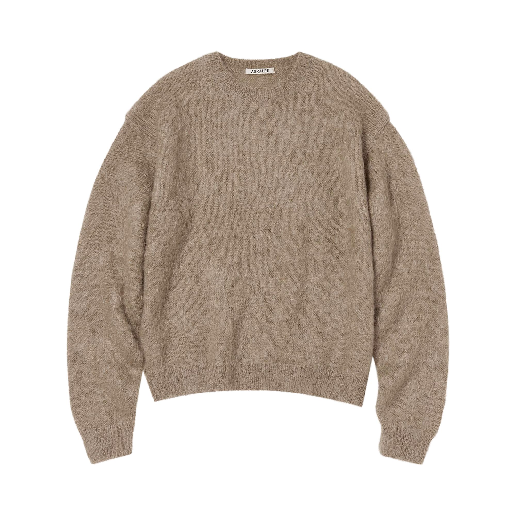 Pre-owned Auralee Brushed Super Kid Mohair Sweater 'pink/beige' | Women's Size 1