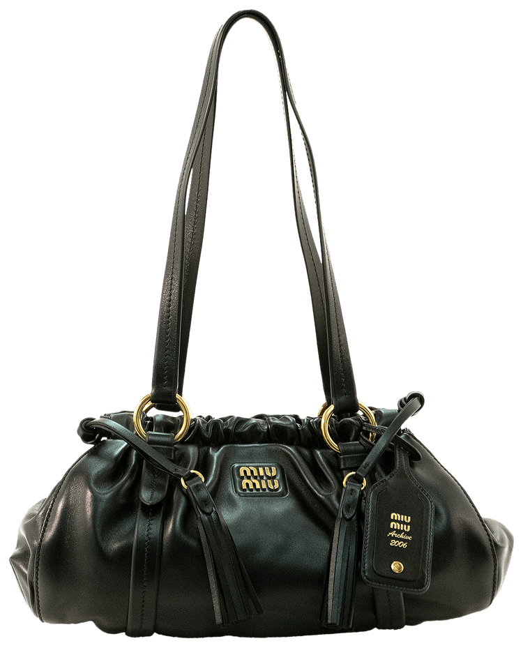 バッグ miumiu archive leather shoulder bag 4 MIU MIU Vintage Archive Black Leather Shoulder Bag | eBay