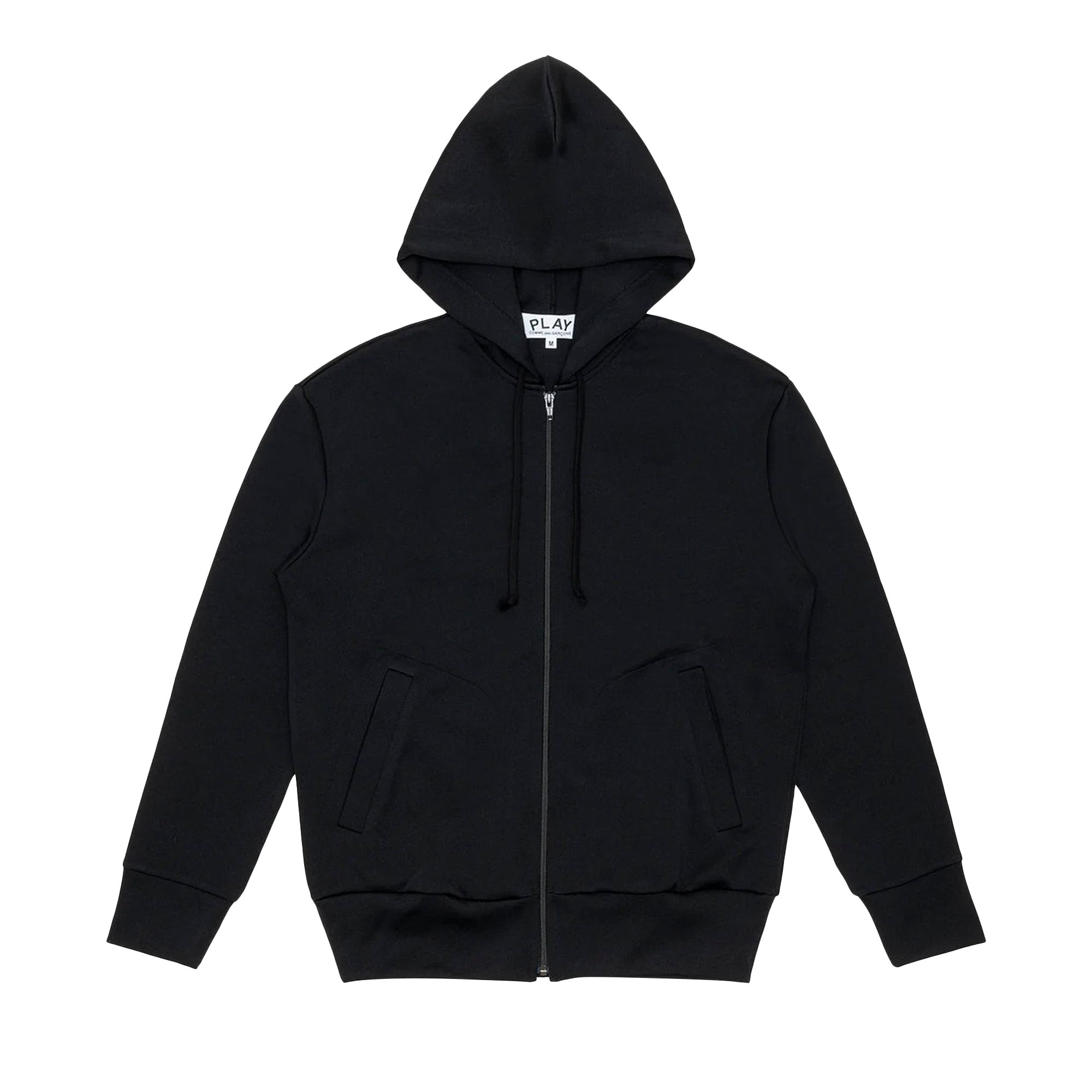 Pre-owned Comme Des Garçons Play Back Emblem Zip Hoodie 'black' | Men's Size L