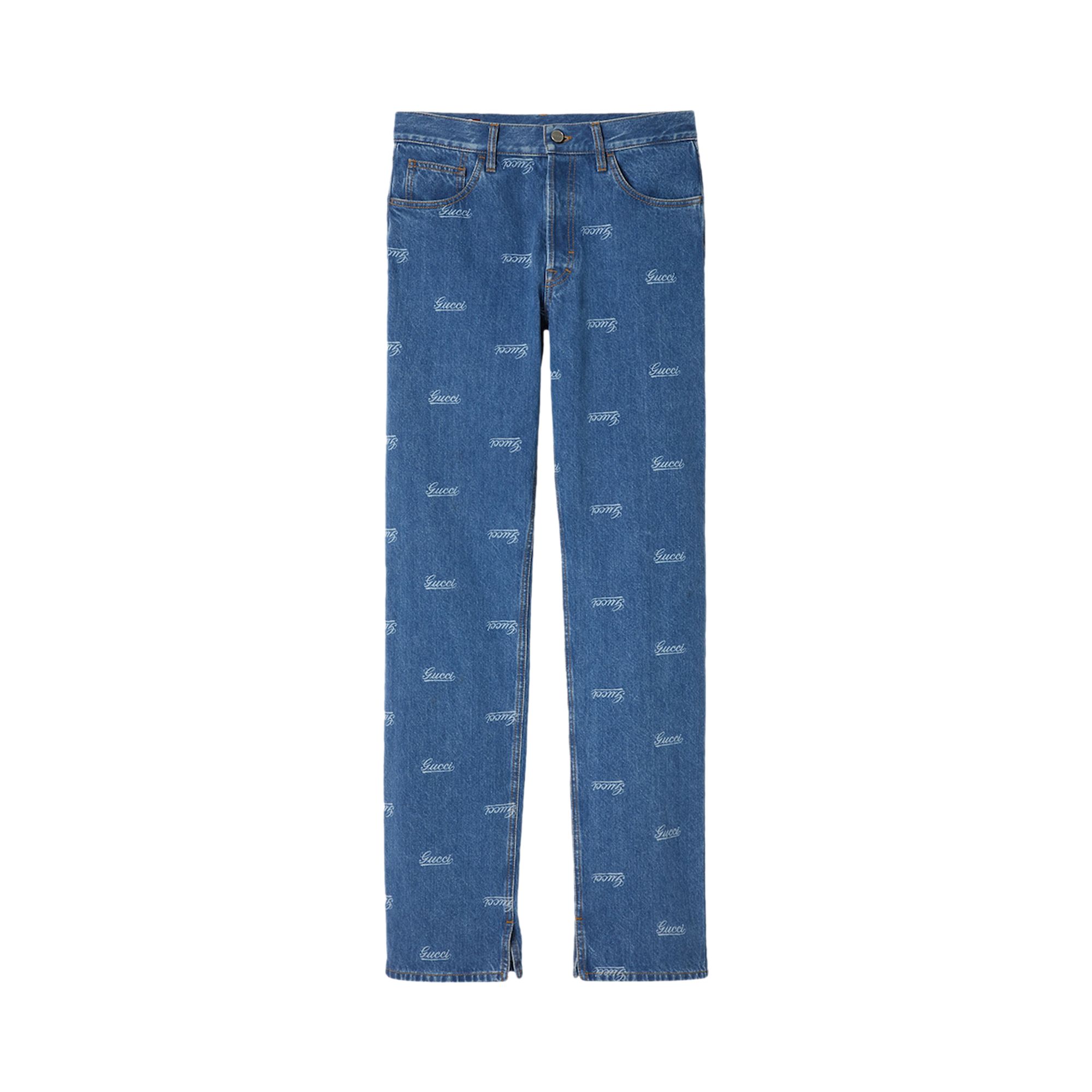 Pre-owned Gucci Eco Lasered Denim Jeans 'light Blue' | Men's Size 38