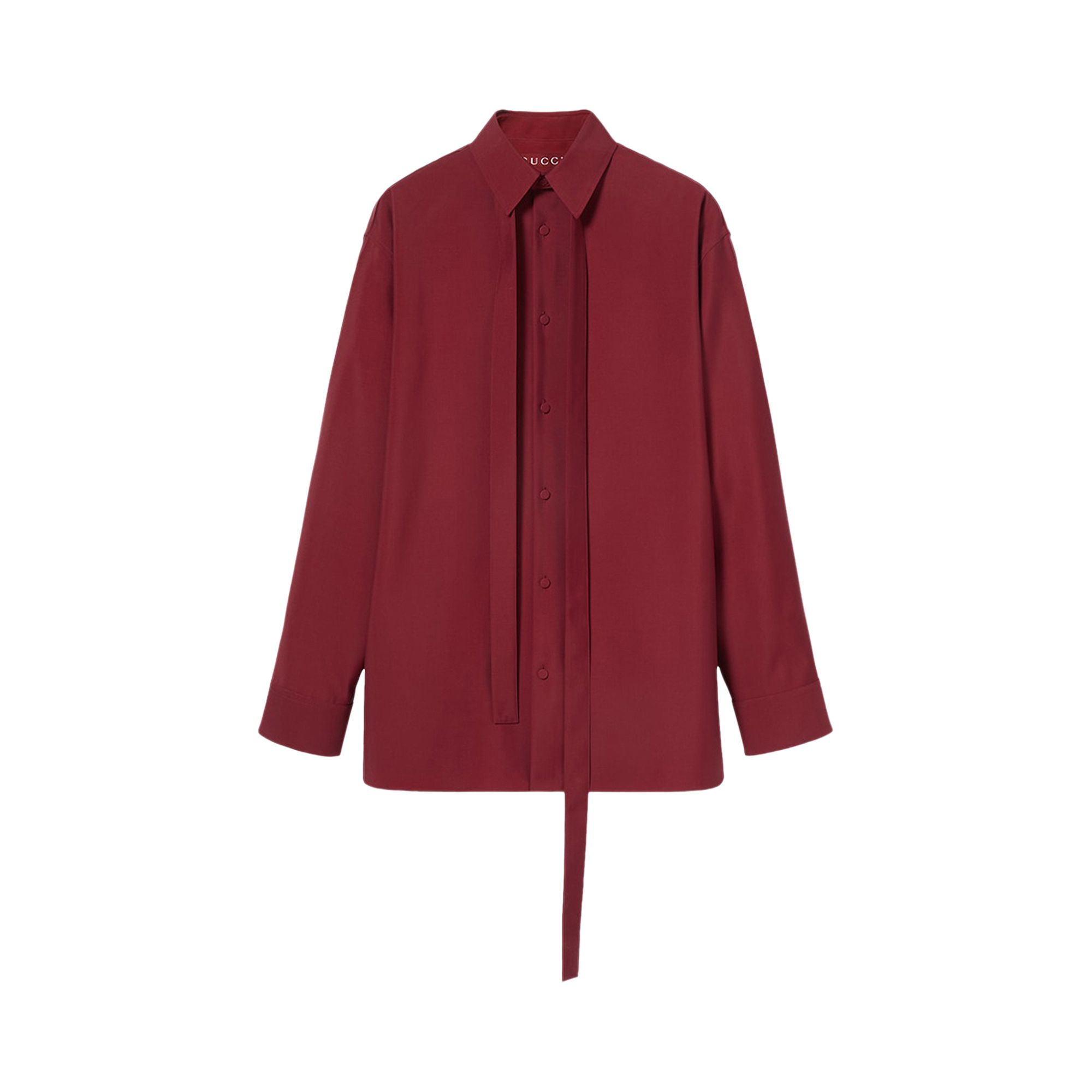 Pre-owned Gucci Oversized Shirt With Detachable Scarf 'rosso Ancora' | Red | Men's Size 54