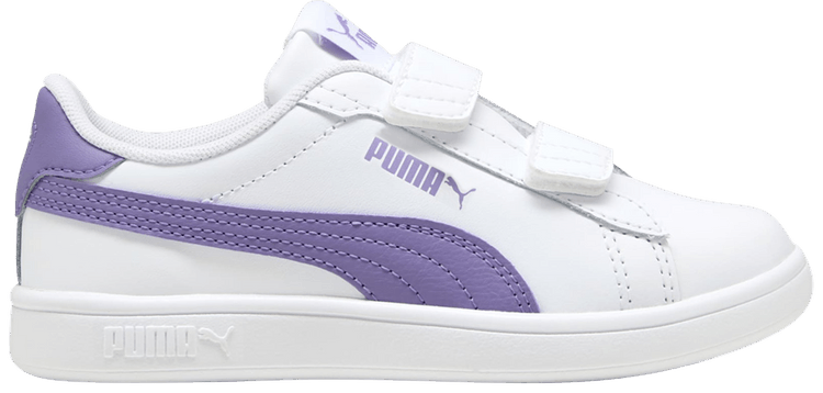 Puma Smash 30 Leather Velcro Little Kid White Lavender Alert