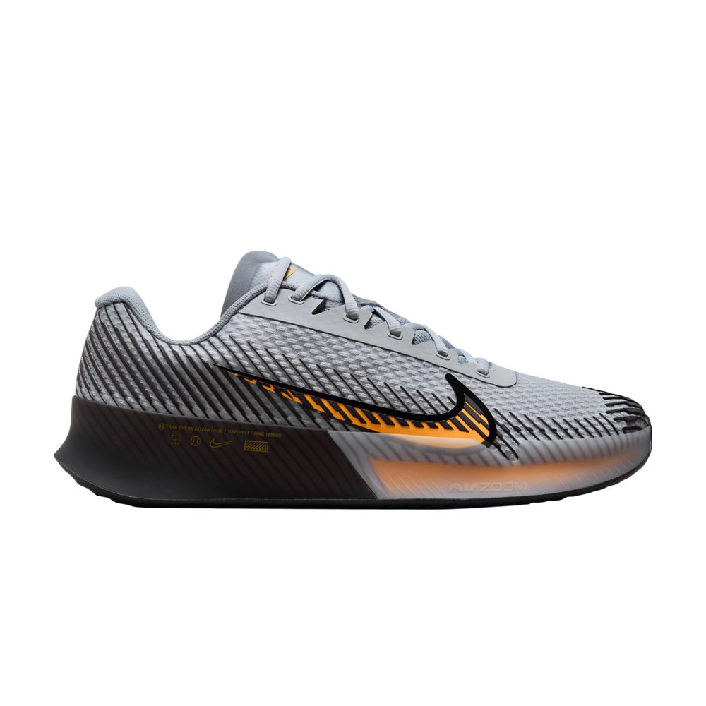 NikeCourt Air Zoom Vapor 11 HC 'Wolf Grey Laser Orange' - DR6966-004