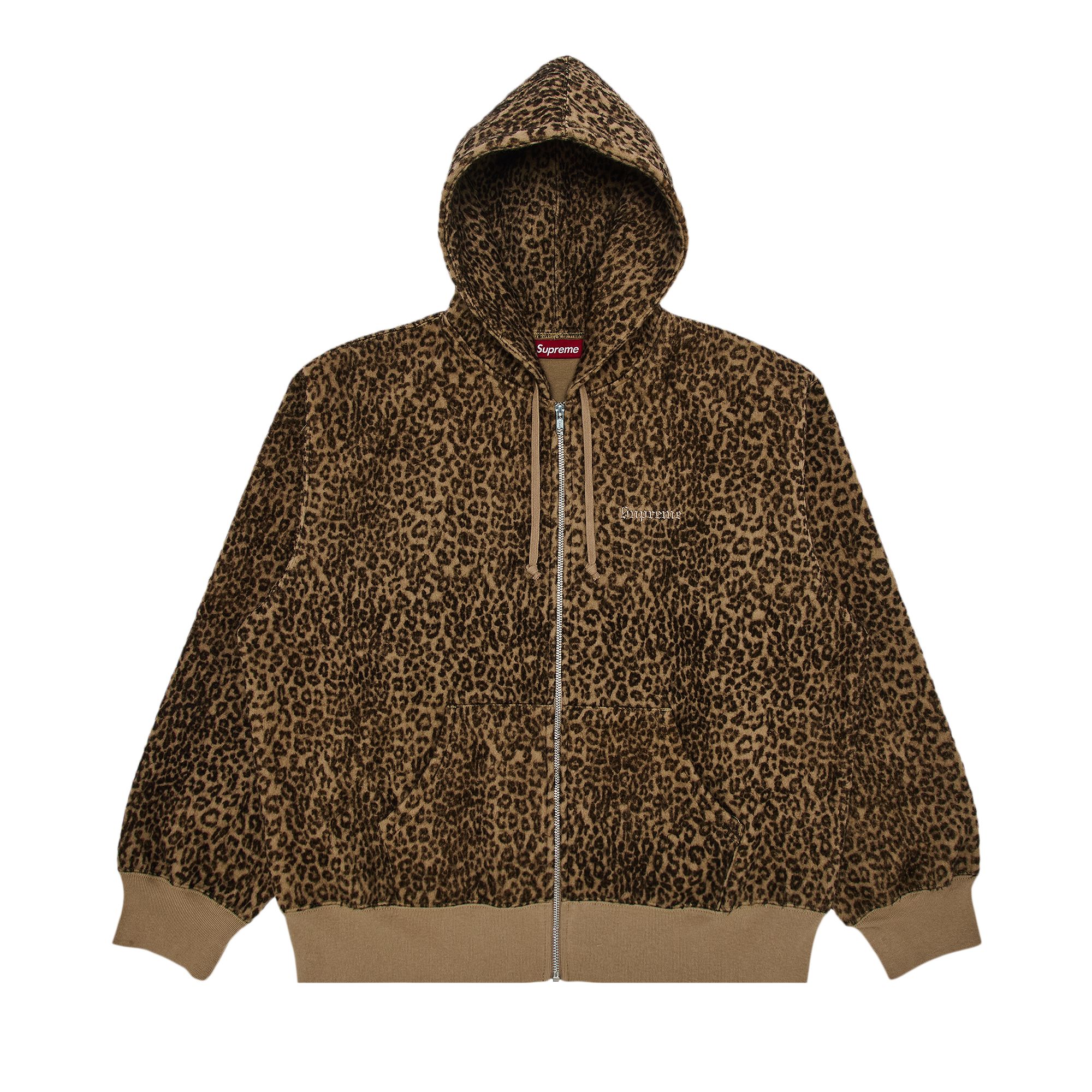 Pre-owned Supreme Pilled Zip Up Hooded Sweatshirt 'cheetah'
