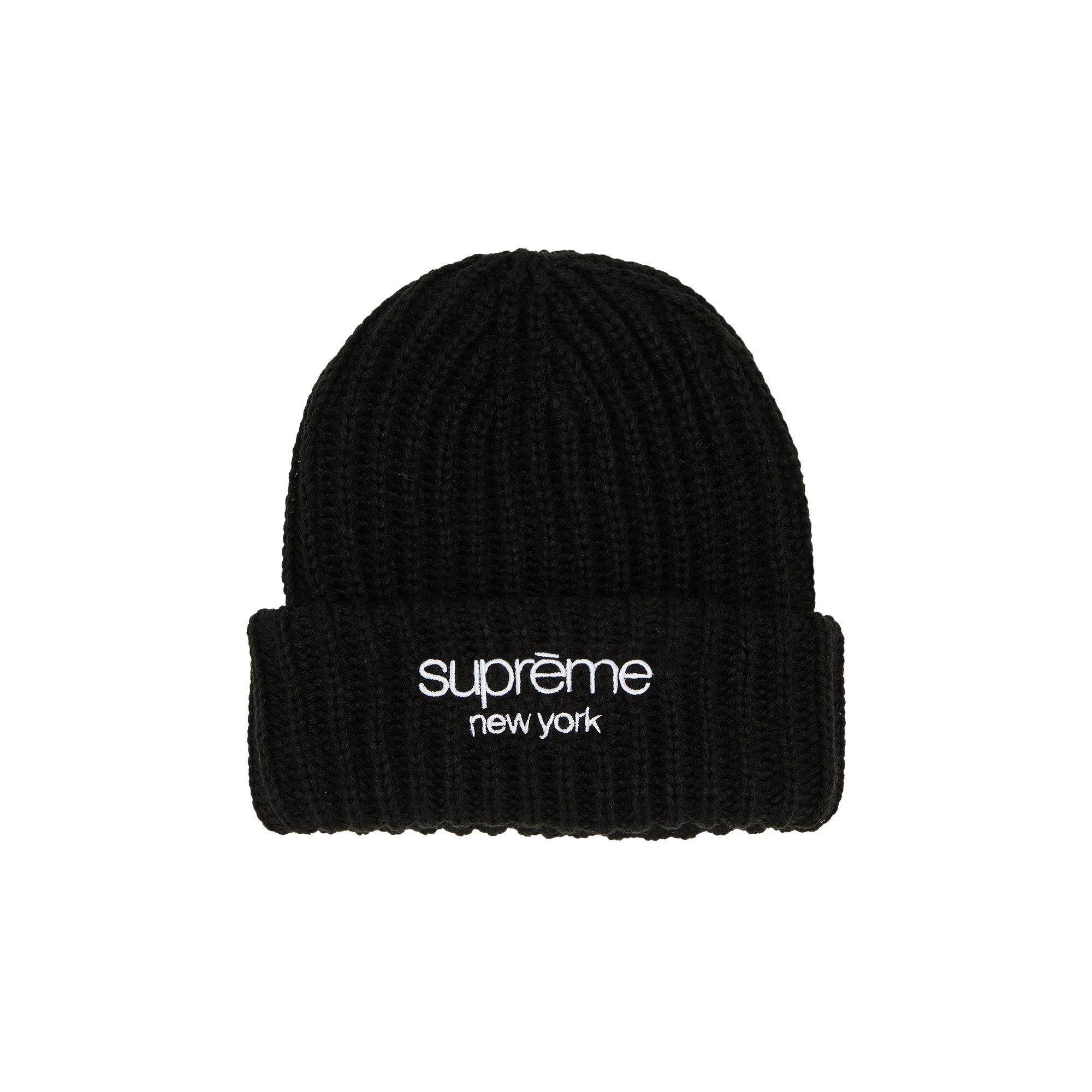 Pre-owned Supreme Classic Logo Chunky Ribbed Beanie 'black'