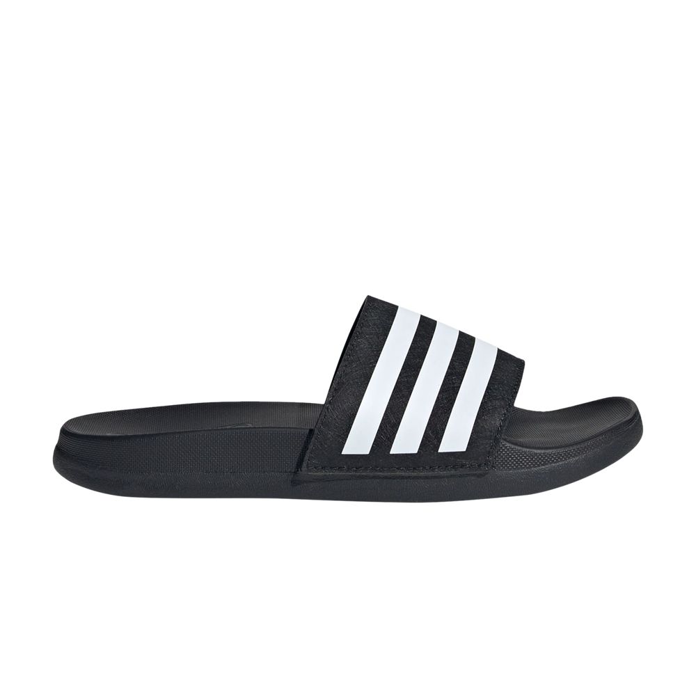 Pre-owned Adidas Originals Adidas Adilette Comfort Slide K 'black White' | Kid's Size 6