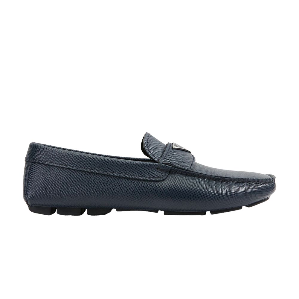Prada Leather Driver Loafer 'Blue' | Men's Size 9.5 - 2DD164-3E0N-F0216