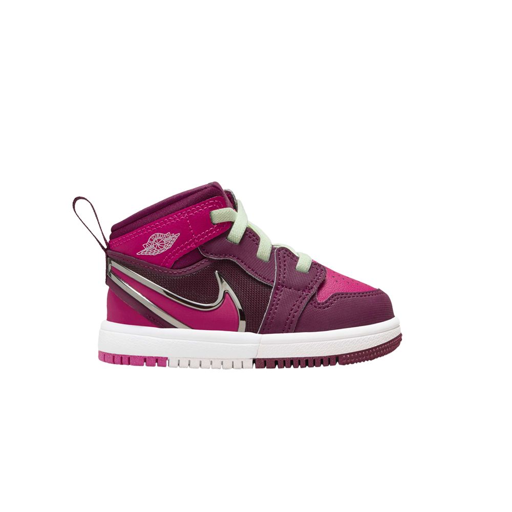 Air Jordan 1 Mid RM EasyOn TD 'Bordeaux Active Pink' | Purple | Infant Size 9 - FQ1283-600