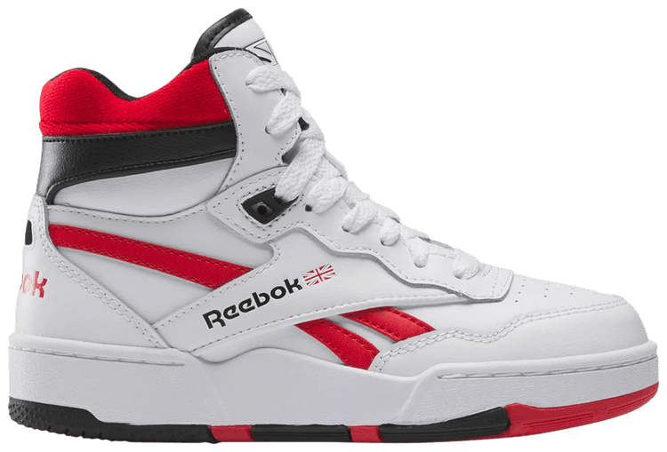 Reebok BB4000 2 Mid Little Kid White Vector Red Black