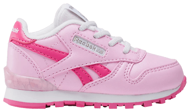Reebok Classic Leather Step n Flash Elastic Lace Toddler Astro Rose Bold Pink
