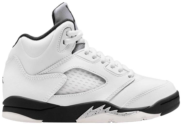 Size 11.0 Air Jordan 5 Retro PS 'White Black'