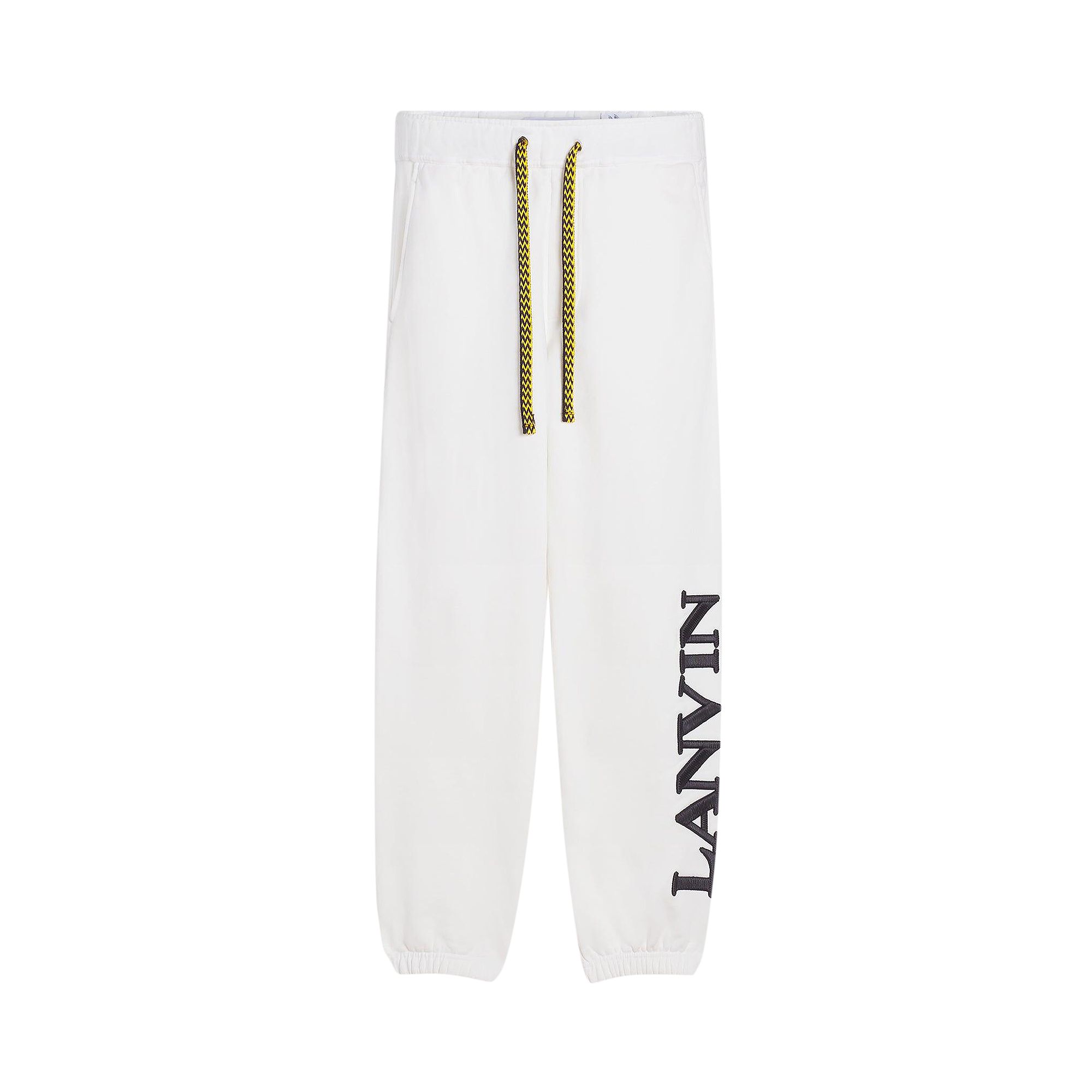 Pre-owned Lanvin Logo Embroidered Sweatpants 'white Mustang' | Men's Size Xxl