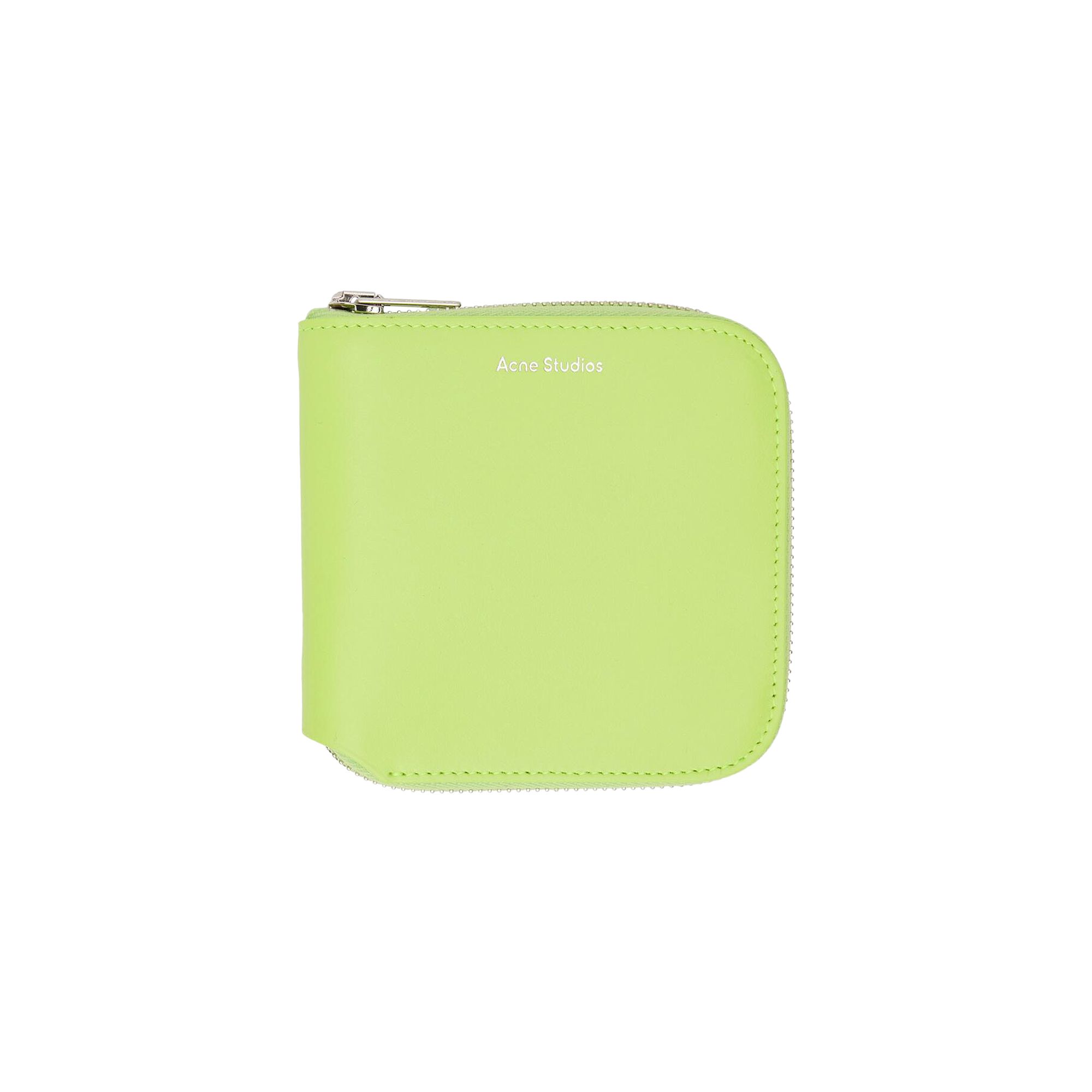 Pre-owned Acne Studios Zippered Wallet 'lime Green' | Men's Size Onesize