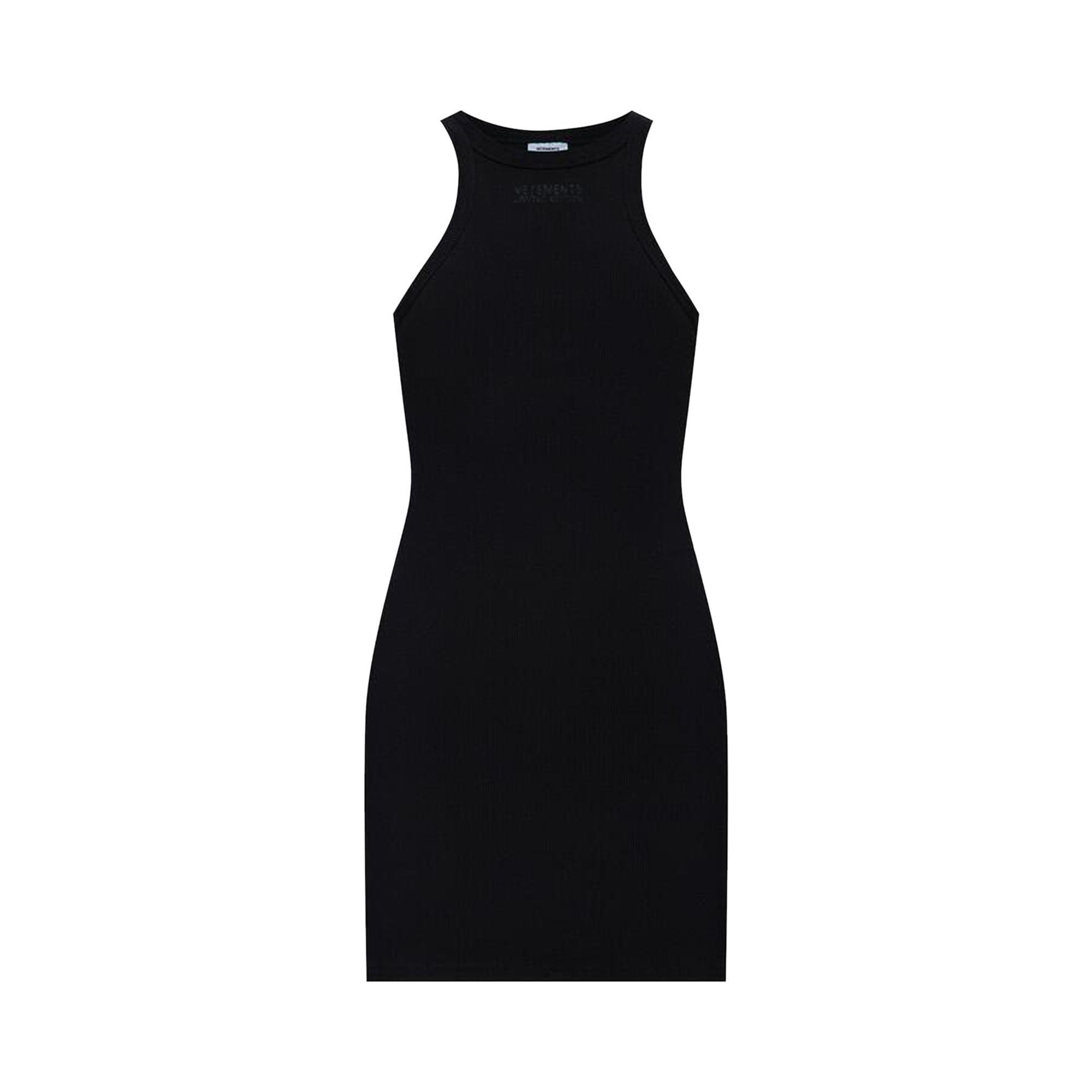 Pre-owned Vetements Racerback Ribbed Mini Dress 'black' | Women's Size Xl