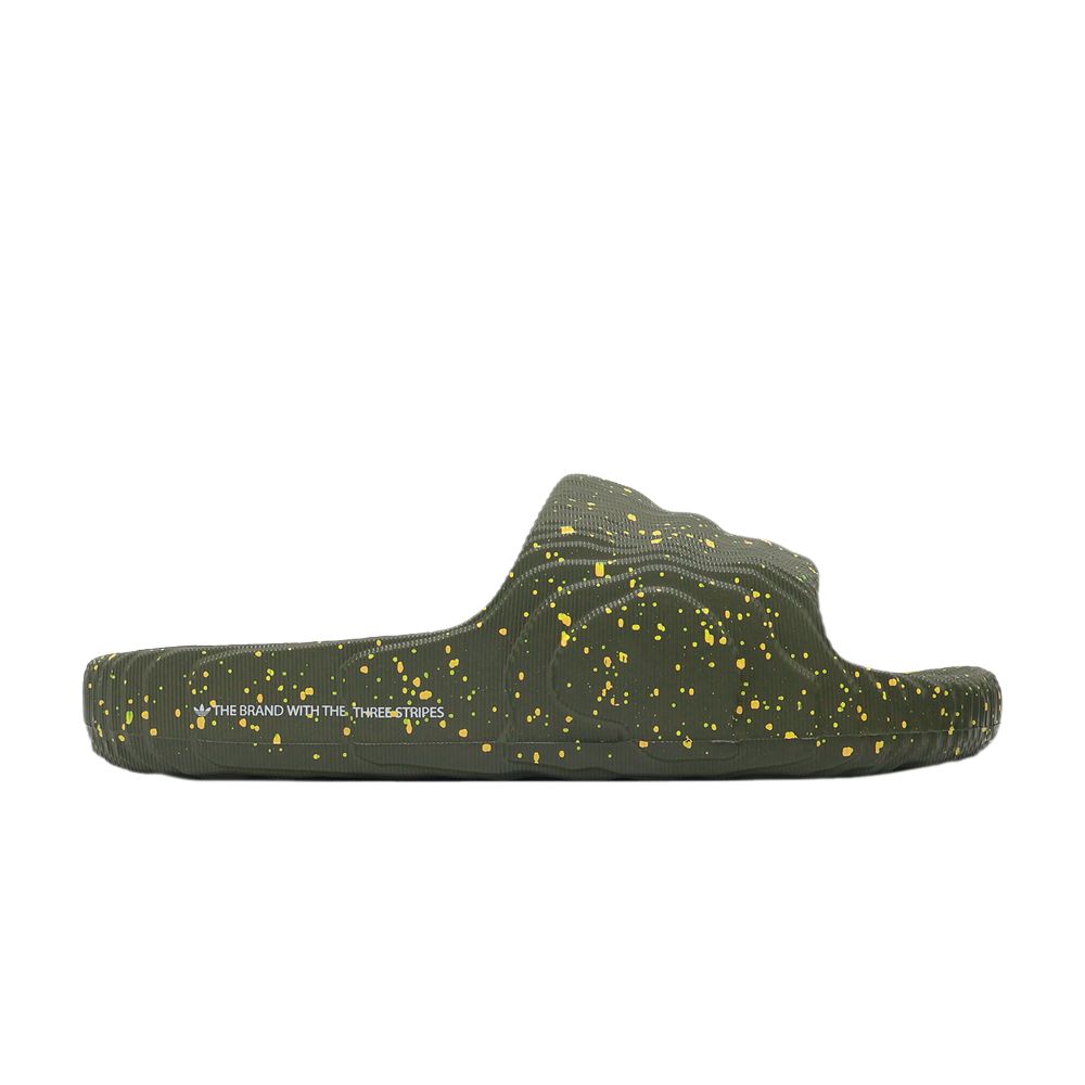Pre-owned Adidas Originals Adidas Adilette 22 Slide 'olive Strata Spark Speckled' | Green | Men's Size 4