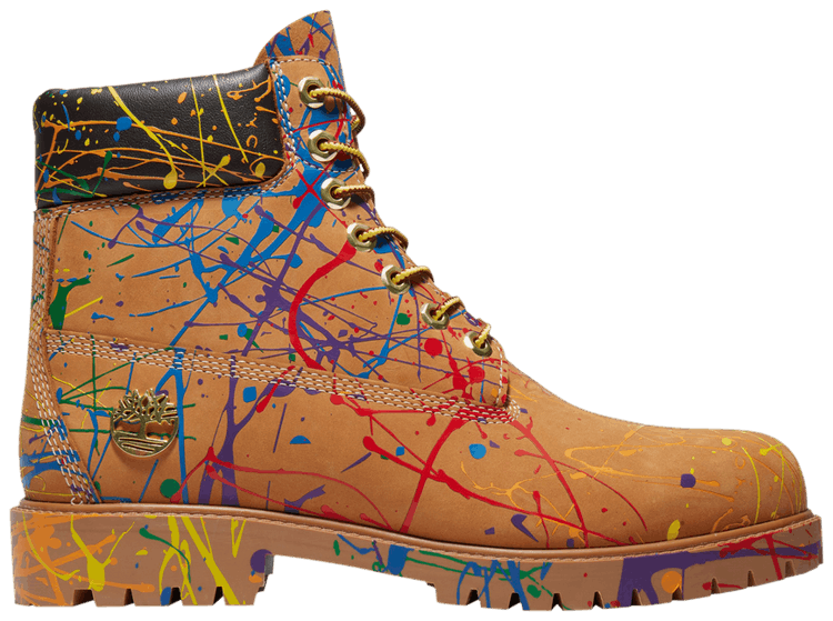 Timberland 6 Inch Premium Boot Wheat Paint Splash